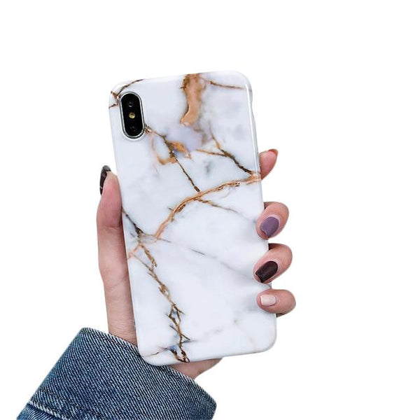 Funda para iPhone de silicona suave con diseño de mármol y acabado  brillante – Paprikase