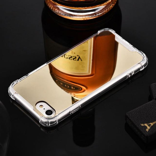 Coque miroir de maquillage plaquée or et argent, coque de luxe pour iPhone  13 Pro Max 11 12 14 Xs Xr 8 7 Plus X Xs 11 14 Pro Max - AliExpress