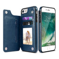 Coque portefeuille iPhone à rabat arrière en cuir non-animal Coque iPhone Paprikase Bleu iPhone 7/8/SE 2020/SE 2022 