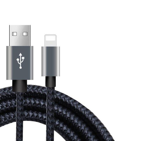 Câble coloré USB vers Lightning en nylon tressé 0,2 m/1 m/2 m/3 m Câble Paprikase Noir 20 cm 