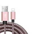 Câble coloré USB vers Lightning en nylon tressé 0,2 m/1 m/2 m/3 m Câble Paprikase Rose 20 cm 