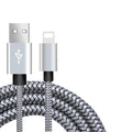 Câble coloré USB vers Lightning en nylon tressé 0,2 m/1 m/2 m/3 m Câble Paprikase Gris 20 cm 