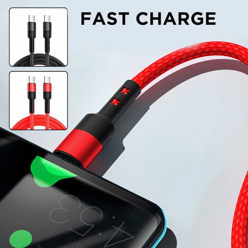 Câble USB-C vers USB-C en nylon tressé compatible chargement rapide –  Paprikase