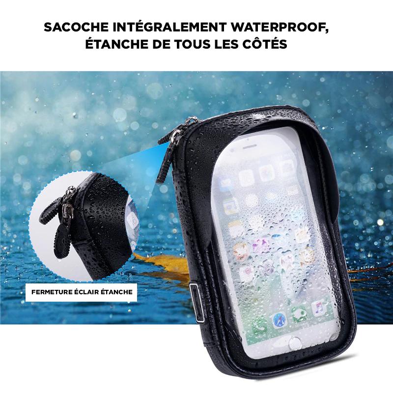 Support sacoche téléphone 100% waterproof à accrocher au vélo ou à